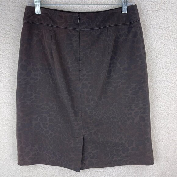 Willi Smith Women's Brown Animal‎ Print A-Line Work Wear Business Skirt Size 4 - Picture 3 of 8